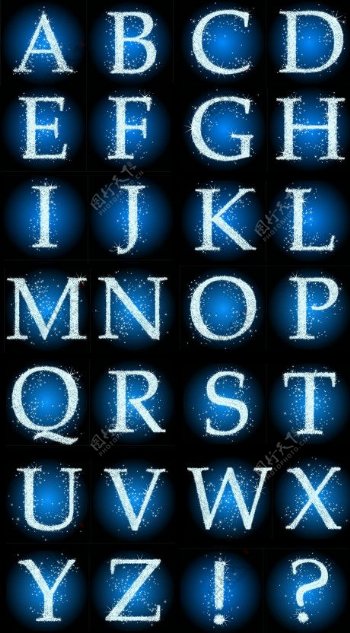 星光英文字母字体设计矢量素材