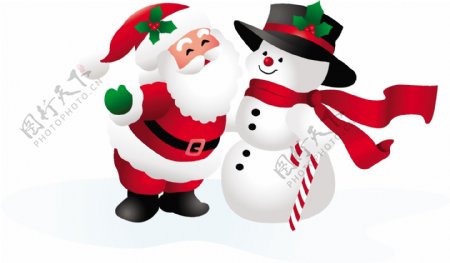 09年圣诞节圣诞老人与雪人