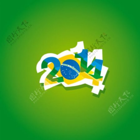 2014巴西世界杯艺术字矢量素材