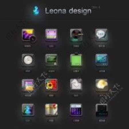 超级精美的细致的Leona手机图标设计UI设计采集大赛