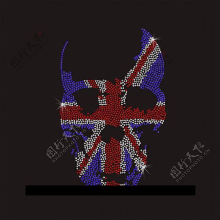 位图烫钻骷髅英国国旗米字旗免费素材