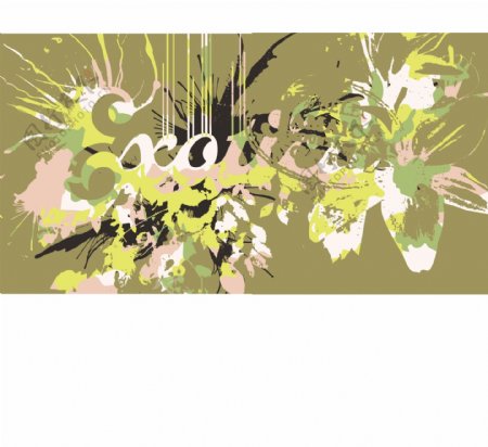 印花矢量图彩绘花卉五彩斑斓插画艺术效果免费素材