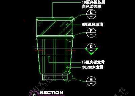 美容美发接待台工作台装修施工图纸cad详图素材59