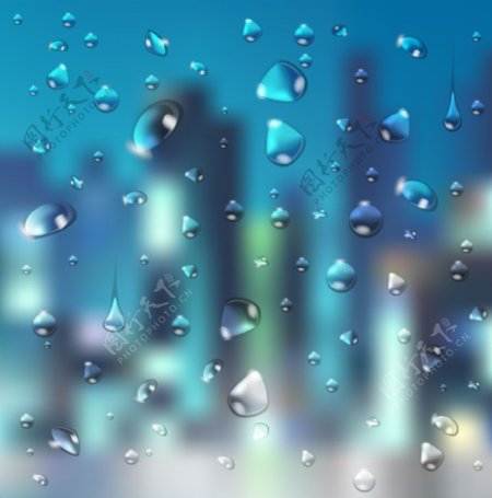 雨滴玻璃背景矢量素材