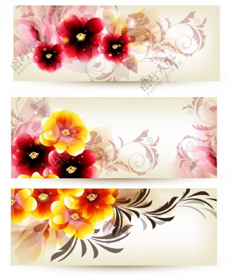 花朵花纹横幅