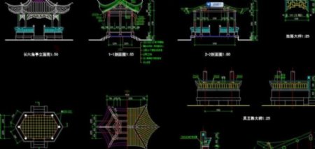 长六角亭全套施工图图片