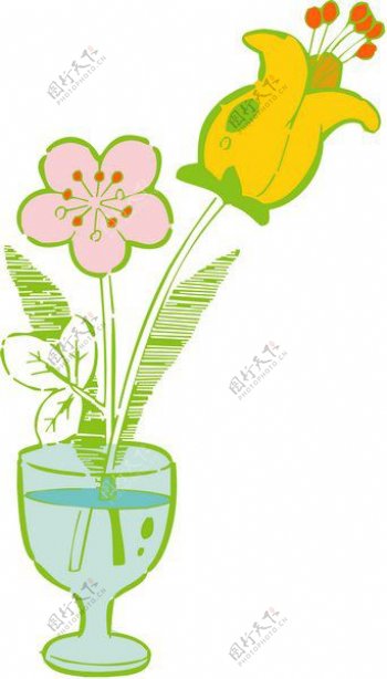 位图色彩卡通植物花卉少女装印花免费素材