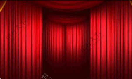 剧院舞台上的红色幕布