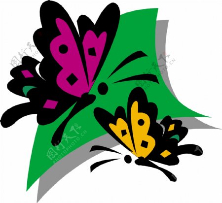 印花矢量图动物昆虫蝴蝶抽象动物免费素材