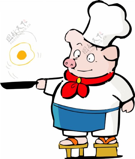 卡通生肖猪年素材可爱小猪厨师矢量图15