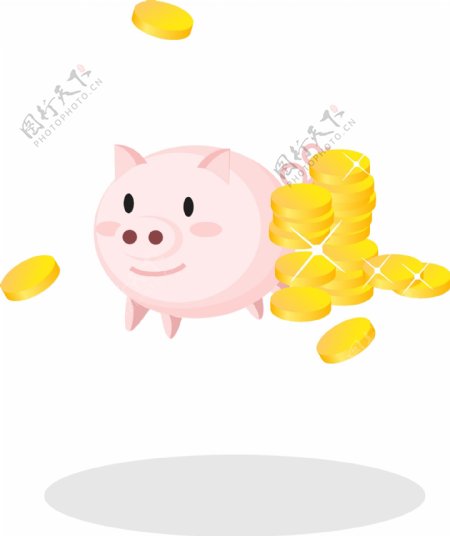 韩国小猪存钱罐AI矢量图