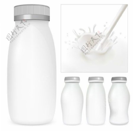 牛奶瓶子矢量素材