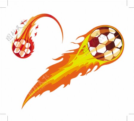 2款超酷火焰足球矢量素材图片