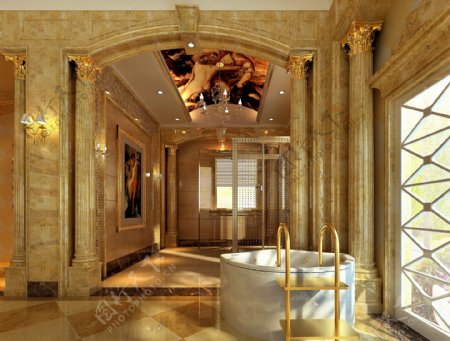 欧式浴室效果图图片
