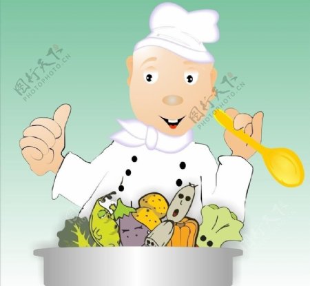 卡通厨师蔬菜图片