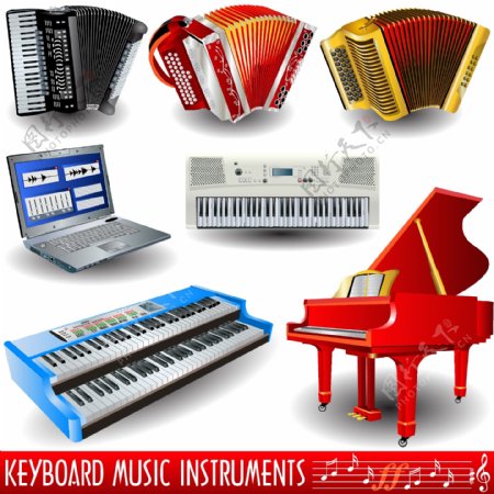7键盘乐器矢量工具