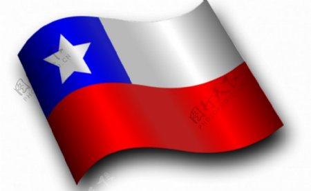 波浪形的智利国旗