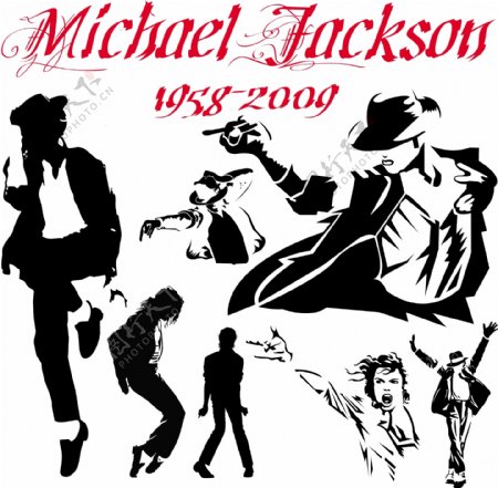 迈克尔杰克逊的经典动作矢量素材