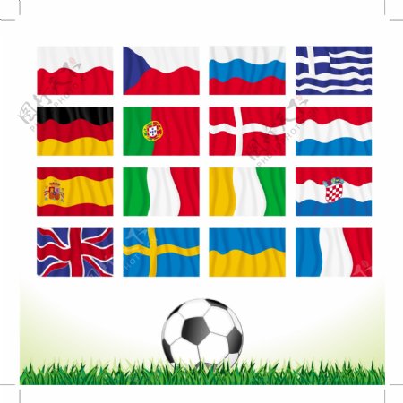 足球国旗背景图片