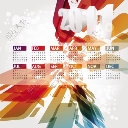 日历的设计2011矢量插画