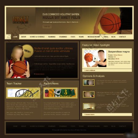 篮球体育类网页设计