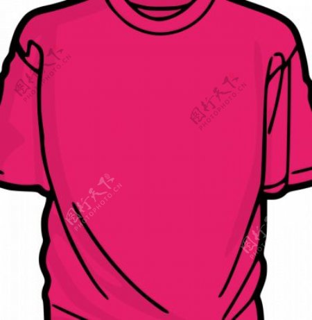 粉红色的T恤矢量剪贴画