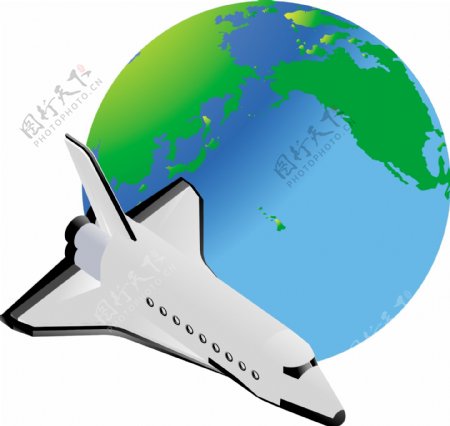 地球飞机图标矢量AI格式