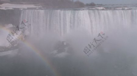 彩虹在角上的尼亚加拉大瀑布股票视频视频免费下载