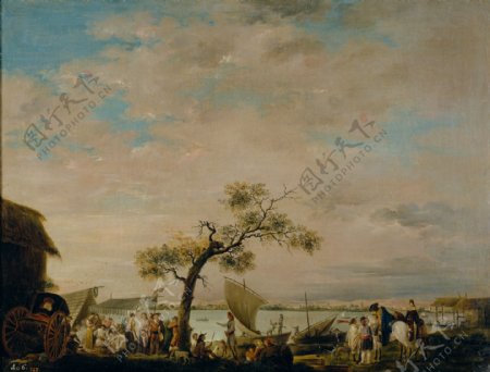 CarniceroAntonioVistadelaAlbuferadeValenciaCa.1783画家古典画古典建筑古典景物装饰画油画