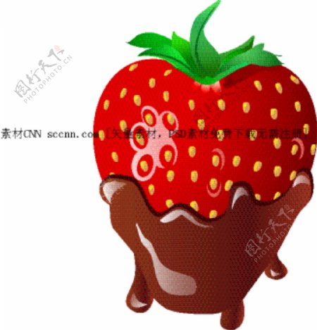 矢量素材香浓巧克力鲜红草莓
