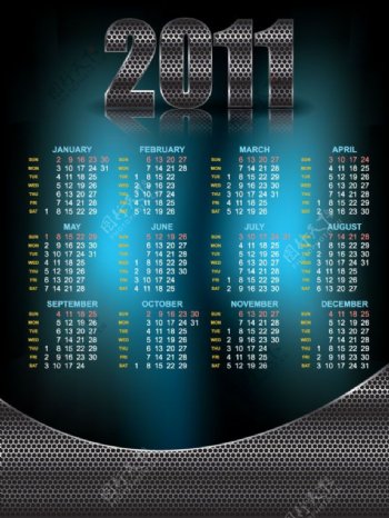 2011日历模板