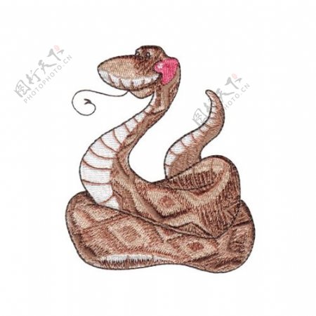 绣花可爱卡通卡通动物蛇免费素材