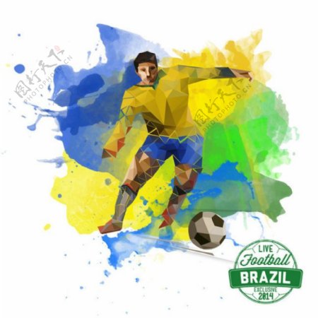 巴西足球喷彩矢量