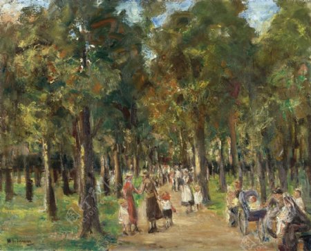 MaxLiebermannStrollersinTiergarten1925画家风景画静物油画建筑油画装饰画