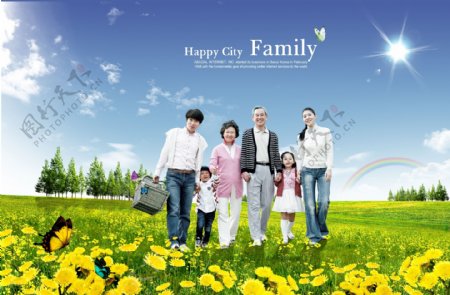 韩国家庭幸福连线PSD素材