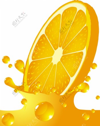 动感橙汁矢量素材