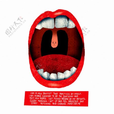 位图嘴牙齿舌头插画免费素材