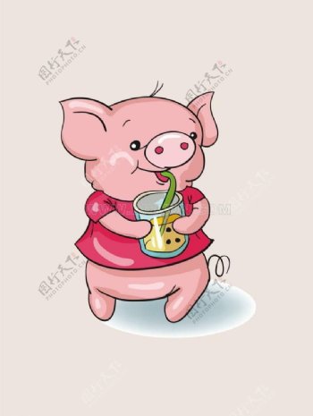 猪粉红色小猪卡通图片