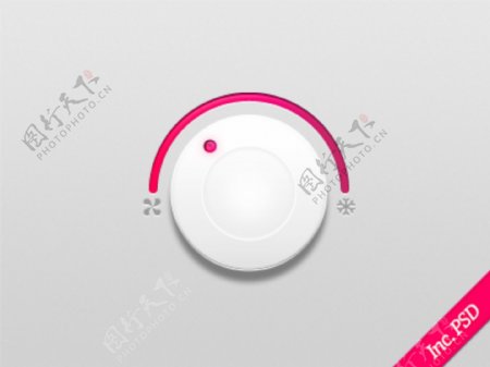 圆形温度调节器按钮PSD分层素材