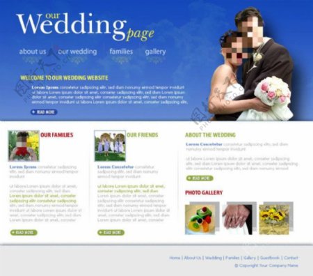 婚礼中心网站psd模板