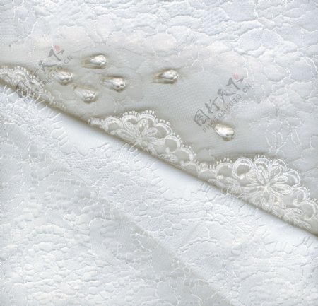 纺织品白色婚纱背景