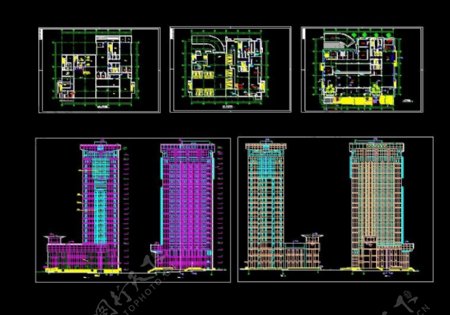 XX银行大楼建筑全套施工CAD设计方案
