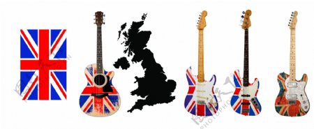 英国国旗吉他图片