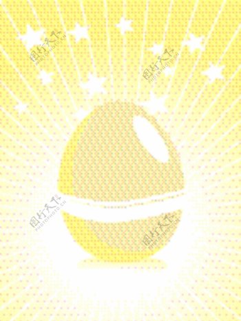 黄色射线背景孤立的蛋