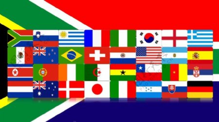 2010南非世界杯国旗PPT模板