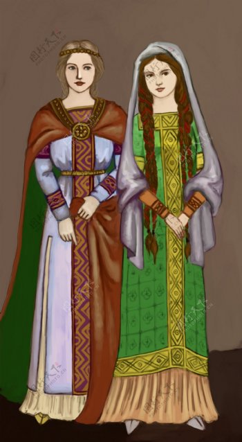欧洲中世纪服饰图片