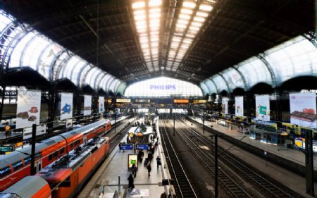 德国汉堡中央火车站延时摄影素材视频素材