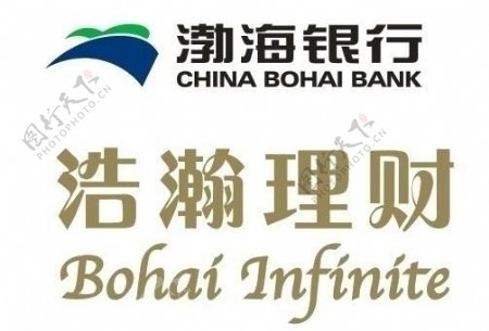 渤海银行形象墙标识字图片