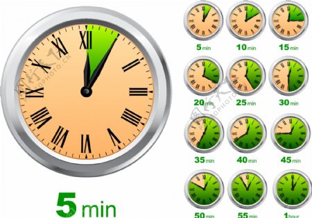 时钟和秒表矢量素材