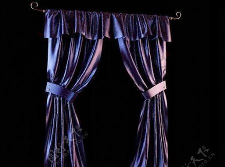 铁蓝色成品窗帘Curtain33